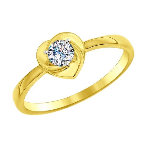 Кольцо, золото, фианит, 016998-2